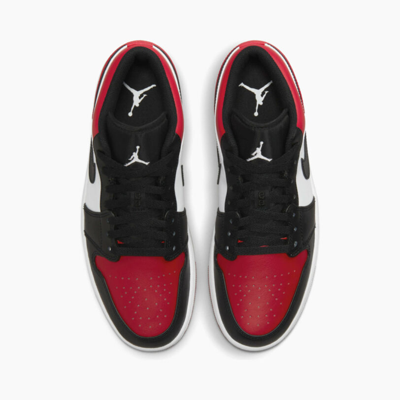 Jordan 1 Low Nike Air Bred Toe Red NBA bellissime sneakers di tendenza
