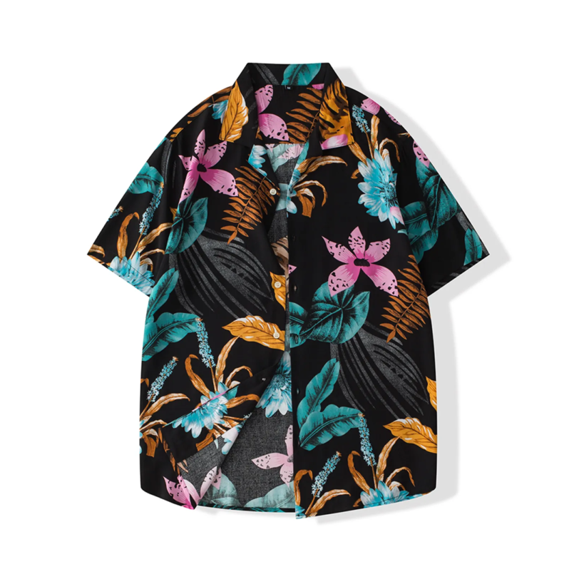 Camicia hawaiana a maniche corte colorata